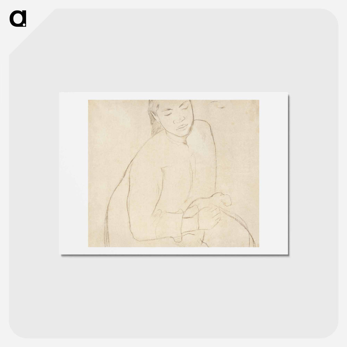 アートポストカード-Seated Tahitian Woman - ポール ゴーギャン Postcard.