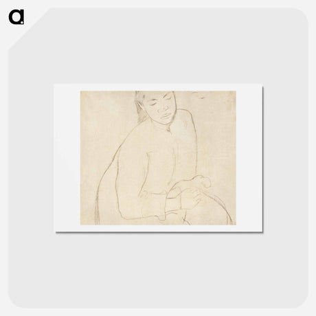 アートポストカード-Seated Tahitian Woman - ポール ゴーギャン Postcard.