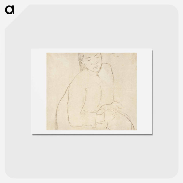 アートポストカード-Seated Tahitian Woman - ポール ゴーギャン Postcard.