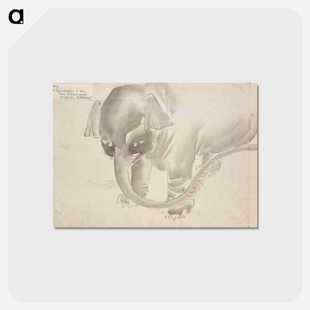 アートポストカード-Elephant, Album of Ichiryusai Hiroshige's Sketches
 - 歌川 広重 Postcard.