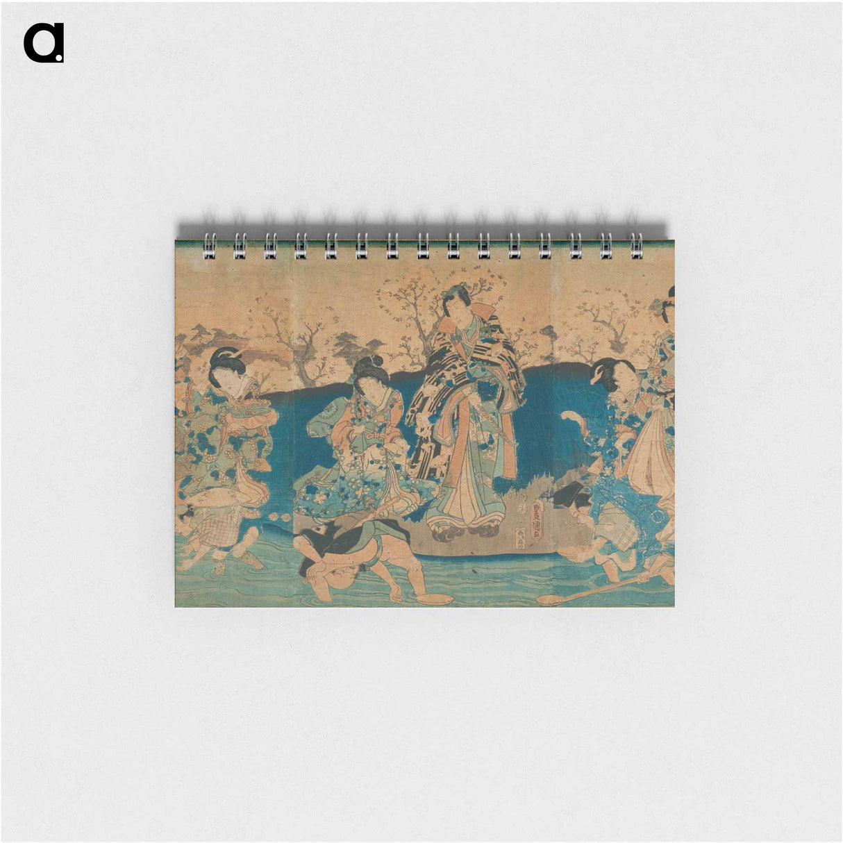 アートメモ帳-Courtesans and a Modern Genji Drinking from Floating Cups
 - 歌川 国貞 Memo.