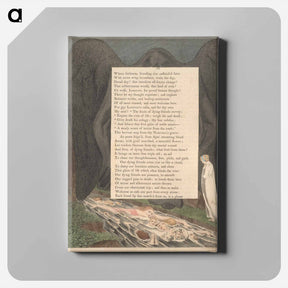 アートパネル-Young's Night Thoughts, Page 54, The Vale of Death! That Hush'd Cimmerian Vale - ウィリアム ブレイク Canvas.