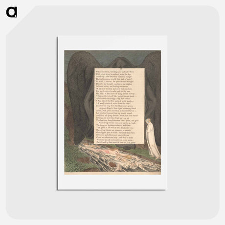 アートポストカード-Young's Night Thoughts, Page 54, The Vale of Death! That Hush'd Cimmerian Vale - ウィリアム ブレイク Postcard.