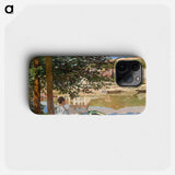 On the Bank of the Seine, Bennecourt - クロード モネ Phone Case.