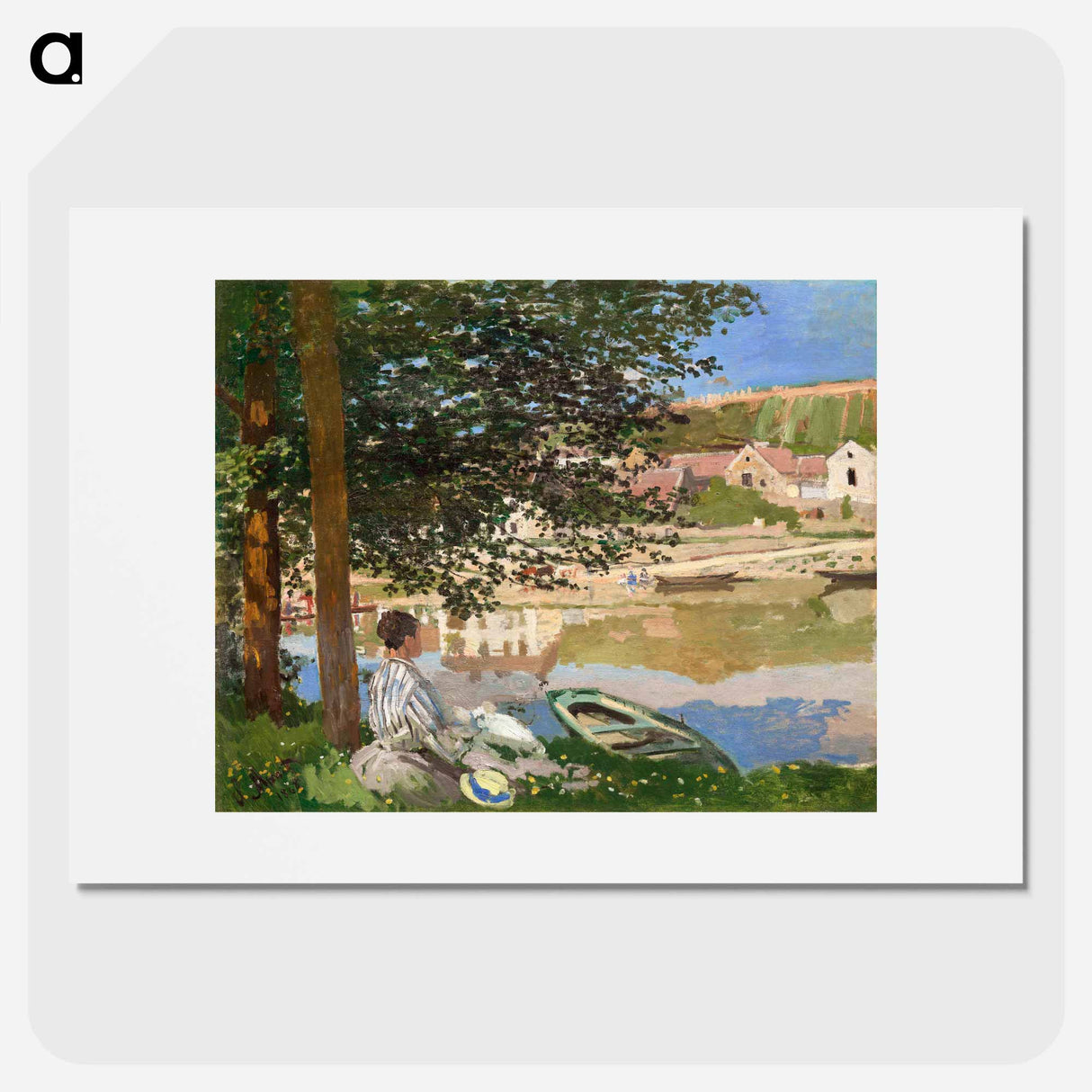 On the Bank of the Seine, Bennecourt - Claude Monet Poster.