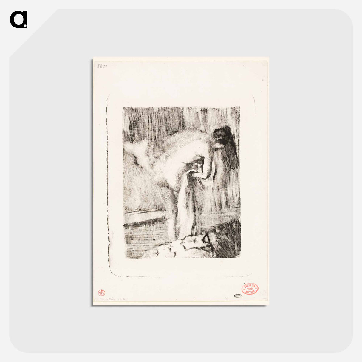 アートポストカード-After the Bath II - エドガー ドガ Postcard.