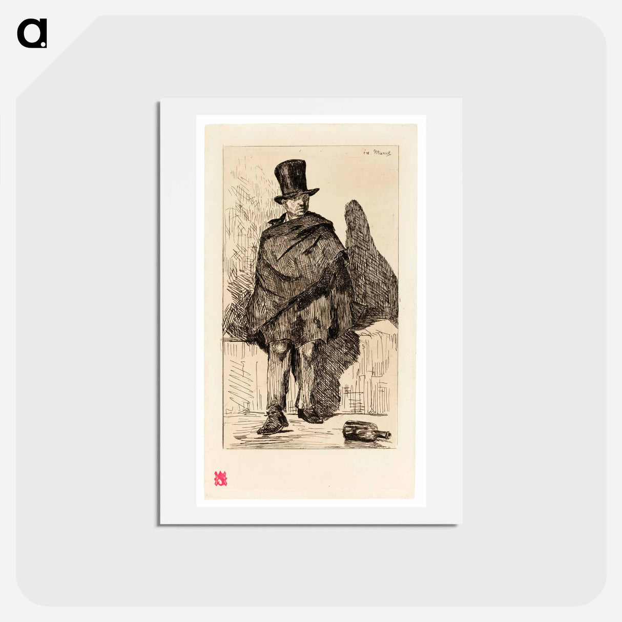 アートポストカード-The Absinthe Drinker - エドゥアール マネ Postcard.