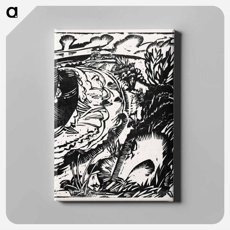 アートパネル-Dune Landscape with a Curving Bay - エルンスト ルートヴィヒ キルヒナー Canvas.