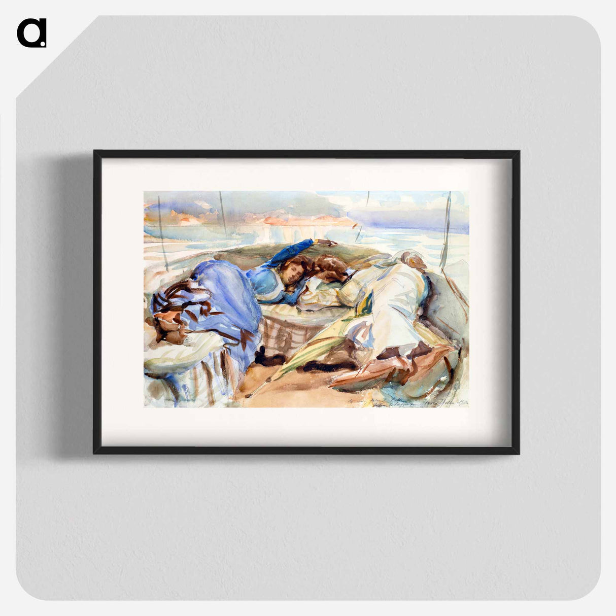 Two Figures in a Boat, Isola Bella, Italy - John Singer Sargent Poster.