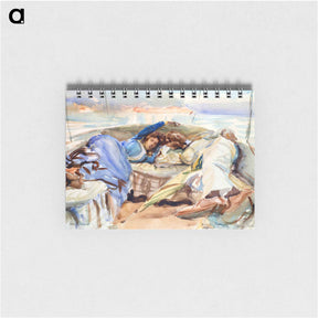 アートメモ帳-Two Figures in a Boat, Isola Bella, Italy - ジョン シンガー サージェント Memo.