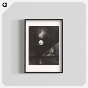 アートポスター-On the Horizon the Angel of Certitude, and in the Somber Heaven a Questioning Eye - オディロン ルドン Poster.