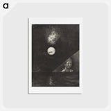 アートポストカード-On the Horizon the Angel of Certitude, and in the Somber Heaven a Questioning Eye - オディロン ルドン Postcard.