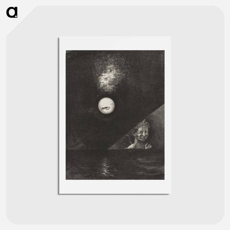 アートポストカード-On the Horizon the Angel of Certitude, and in the Somber Heaven a Questioning Eye - オディロン ルドン Postcard.