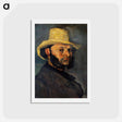 アートポストカード-Gustave Boyer in a Straw Hat - ポール セザンヌ Postcard.