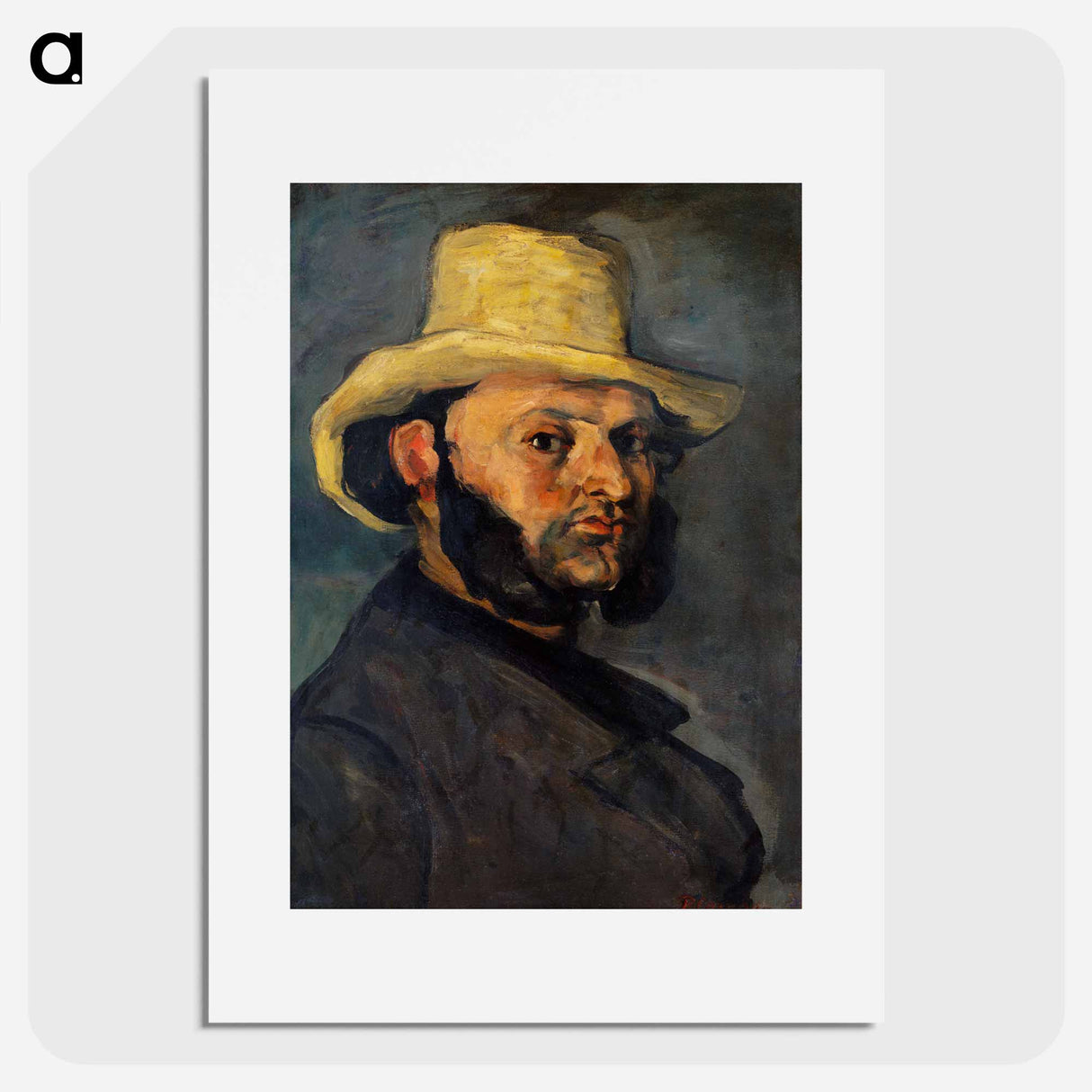 Gustave Boyer in a Straw Hat - Paul Cezanne Poster.