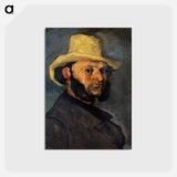 アートポストカード-Gustave Boyer in a Straw Hat - ポール セザンヌ Postcard.