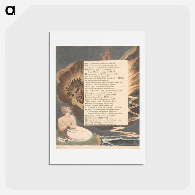 アートポストカード-Young's Night Thoughts, Page 80, The Thunder If in That the Almighty Dwells - ウィリアム ブレイク Postcard.