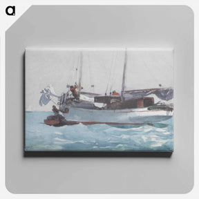アートパネル-Taking on Wet Provisions (Schooner Marked Newport, K. W.) - ウィンスロー ホーマー Canvas.