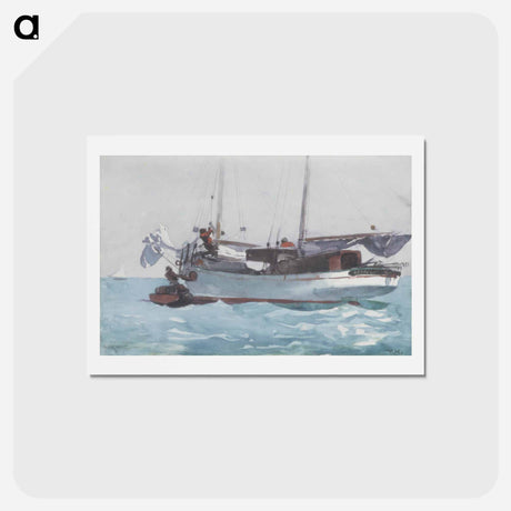 アートポストカード-Taking on Wet Provisions (Schooner Marked Newport, K. W.) - ウィンスロー ホーマー Postcard.