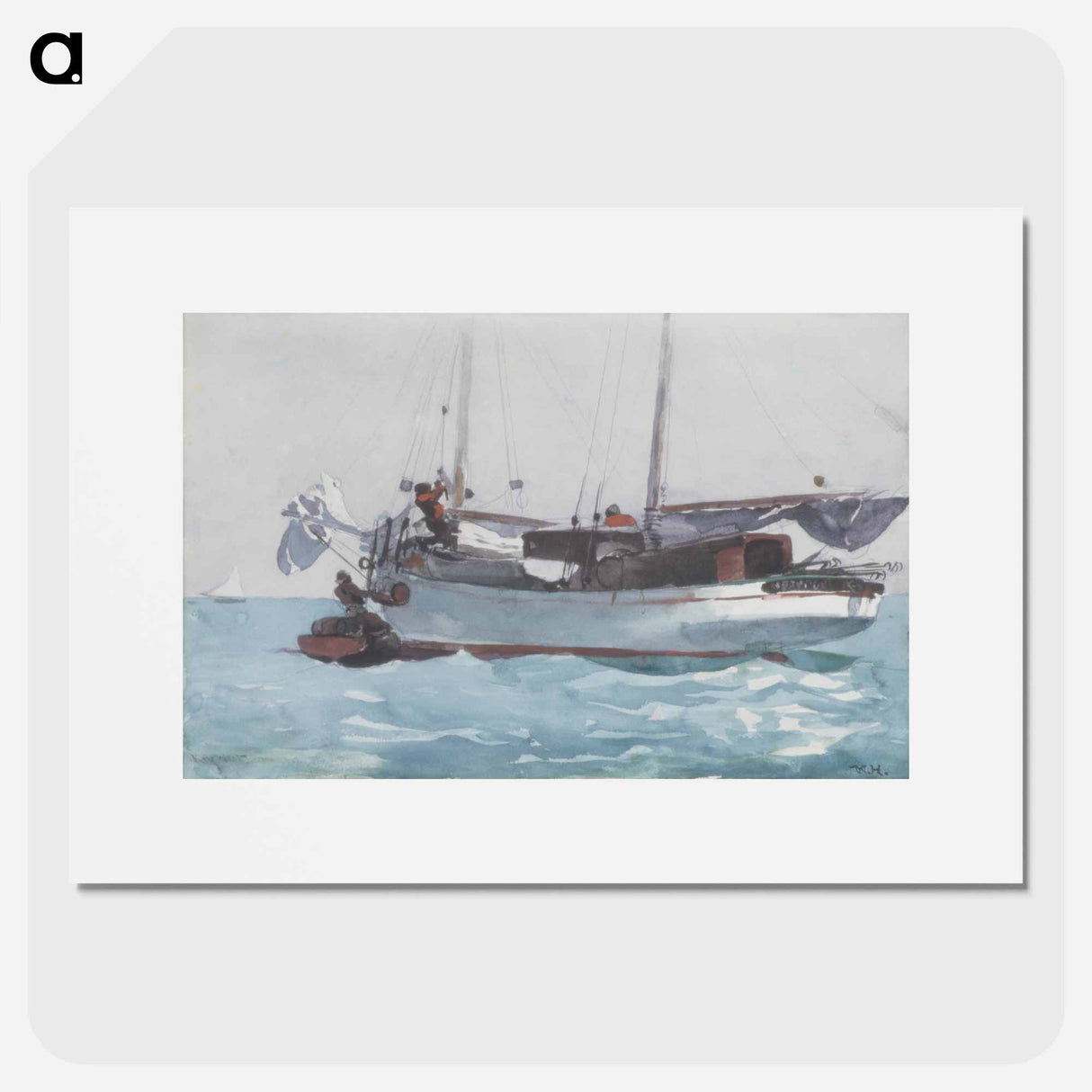 Taking on Wet Provisions (Schooner Marked Newport, KW) - Winslow Homer Poster.