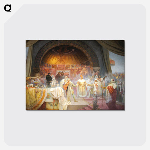 Slav Epic of King Přemysl Otakar II of Bohemia - The Unification of the Slavonic Dynasty - Alfons Mucha Postcard.
