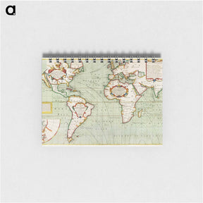 アートメモ帳-Nova & accuratissima totius terrarum orbis tabula nautica variationum magneticarum index - アンティーク地図 Memo.