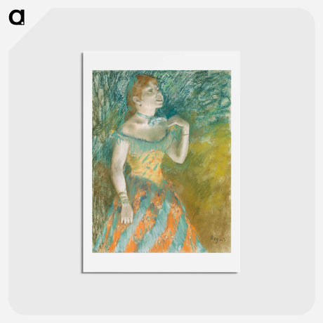アートポストカード-The Singer in Green - エドガー ドガ Postcard.