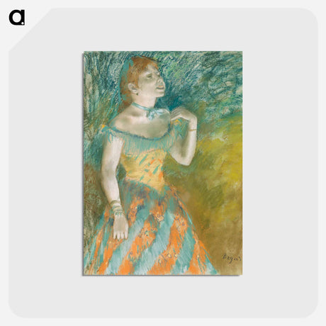 アートポストカード-The Singer in Green - エドガー ドガ Postcard.