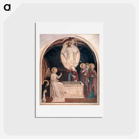 アートポストカード-Resurrection of Christ and Women at the Tomb - フラ アンジェリコ Postcard.
