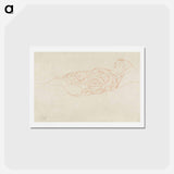 アートポストカード-Study of a woman wrapped in a plaid, resting - グスタフ クリムト Postcard.