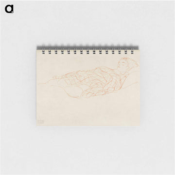 Study of a woman wrapped in a plaid, resting - グスタフ クリムト Memo.