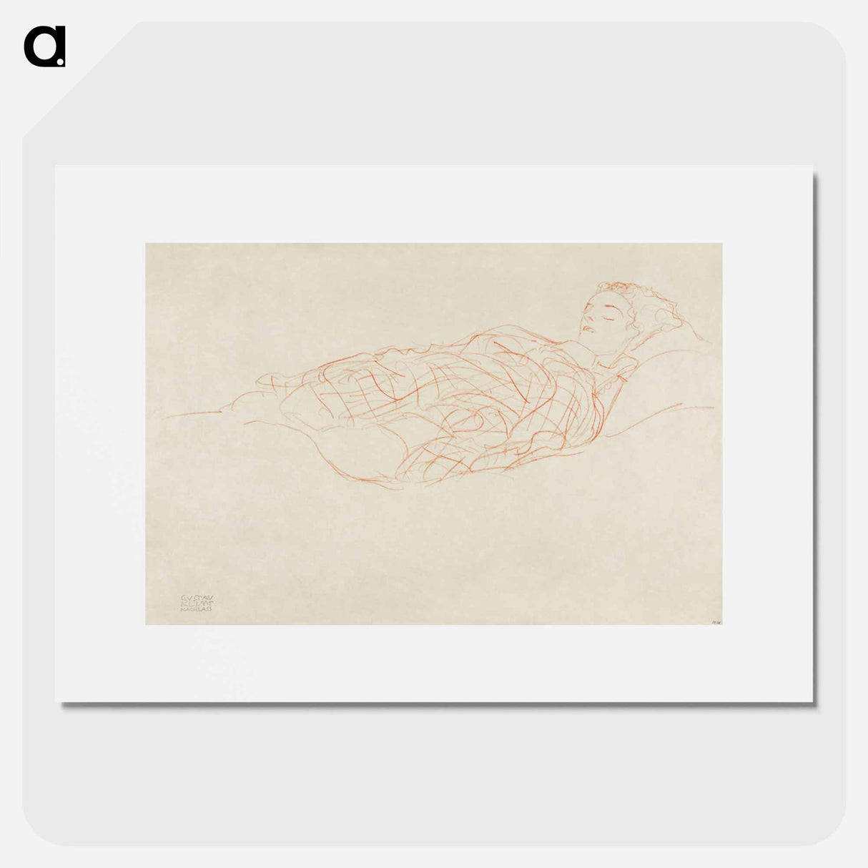 Study of a woman wrapped in a plaid, resting - Gustav Klimt Poster.