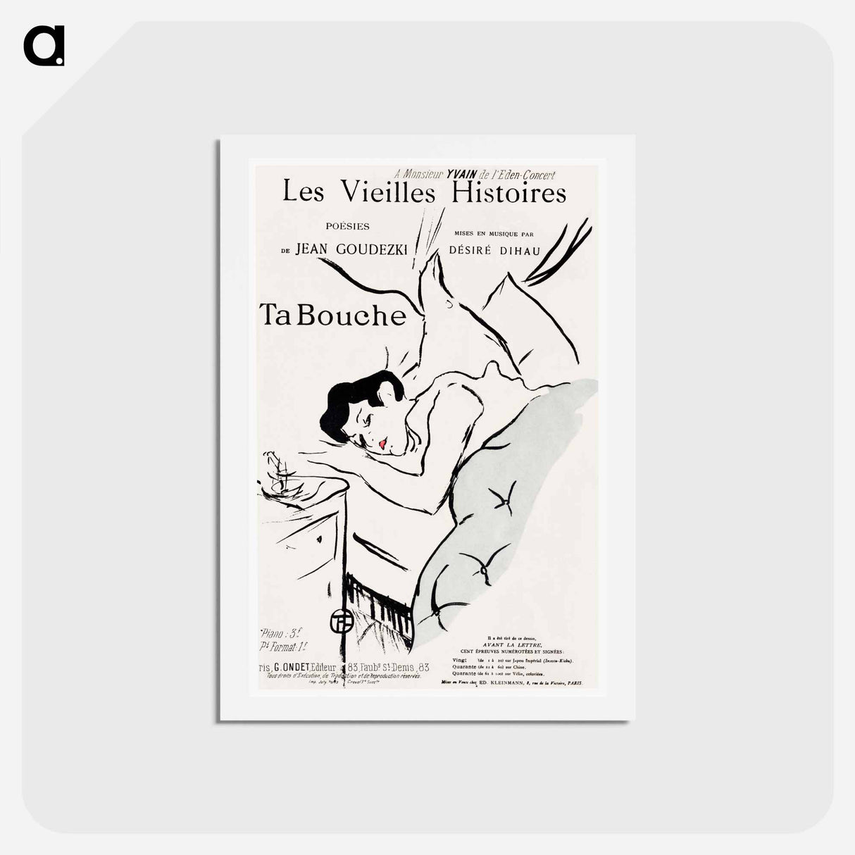 アートポストカード-Les Vieilles histoires: Ta Bouche - アンリ ド トゥールーズ ロートレック Postcard.