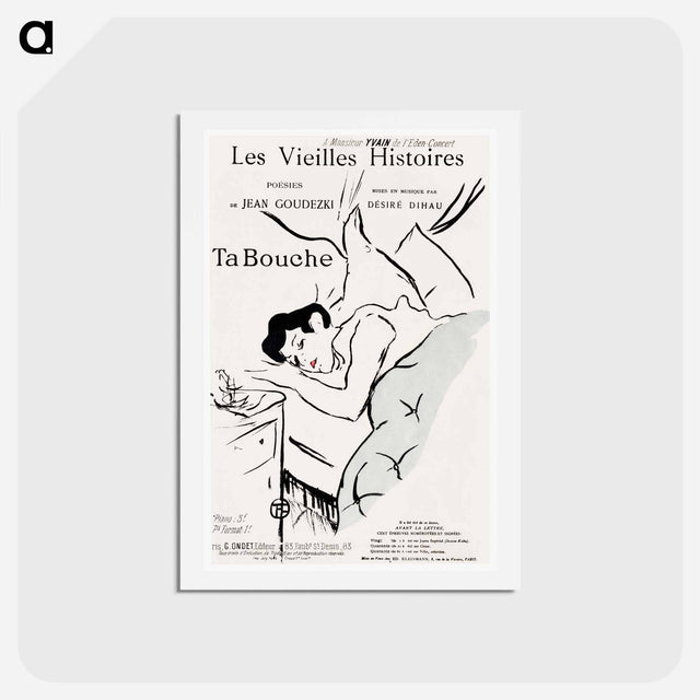 アートポストカード-Les Vieilles histoires: Ta Bouche - アンリ ド トゥールーズ ロートレック Postcard.