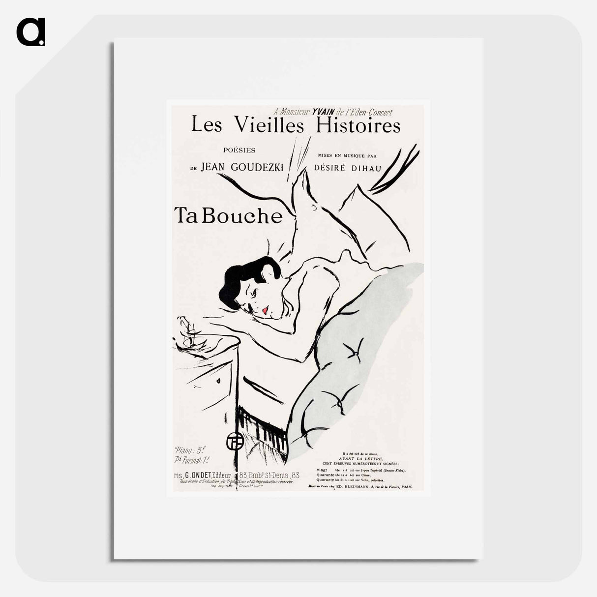 The History of the Vieilles: Ta Bouche - Henri de Toulouse-Lautrec Poster.