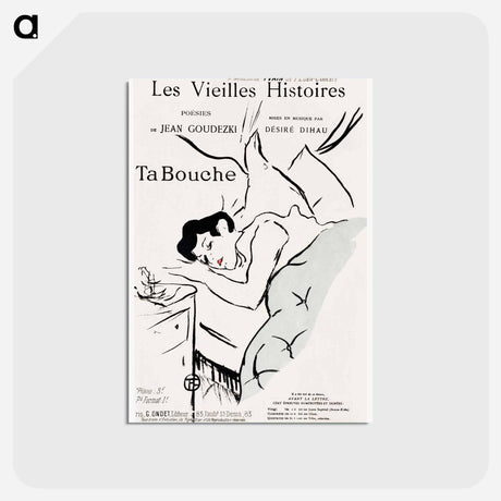 アートポストカード-Les Vieilles histoires: Ta Bouche - アンリ ド トゥールーズ ロートレック Postcard.