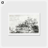 アートポストカード-Landscape with wading cows - ジャン ベルナール Postcard.