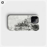 Landscape with wading cows - Jean Bernard Phone Case.