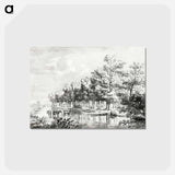 アートポストカード-Landscape with wading cows - ジャン ベルナール Postcard.