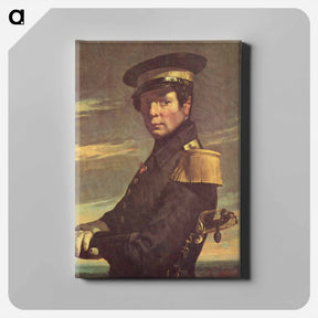アートパネル-Portrait of a naval officer - ジャン フランソワ ミレー Canvas.