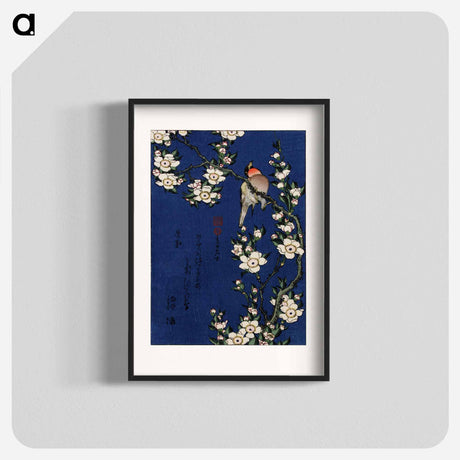 アートポスター-Robin on a branch of cherry blossom - 葛飾 北斎 Poster.