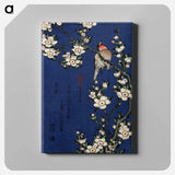 アートパネル-Robin on a branch of cherry blossom - 葛飾 北斎 Canvas.