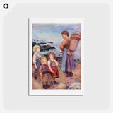 アートポストカード-Mussel-Fishers at Berneval - ピエール オーギュスト ルノワール Postcard.