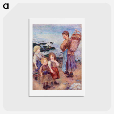 アートポストカード-Mussel-Fishers at Berneval - ピエール オーギュスト ルノワール Postcard.