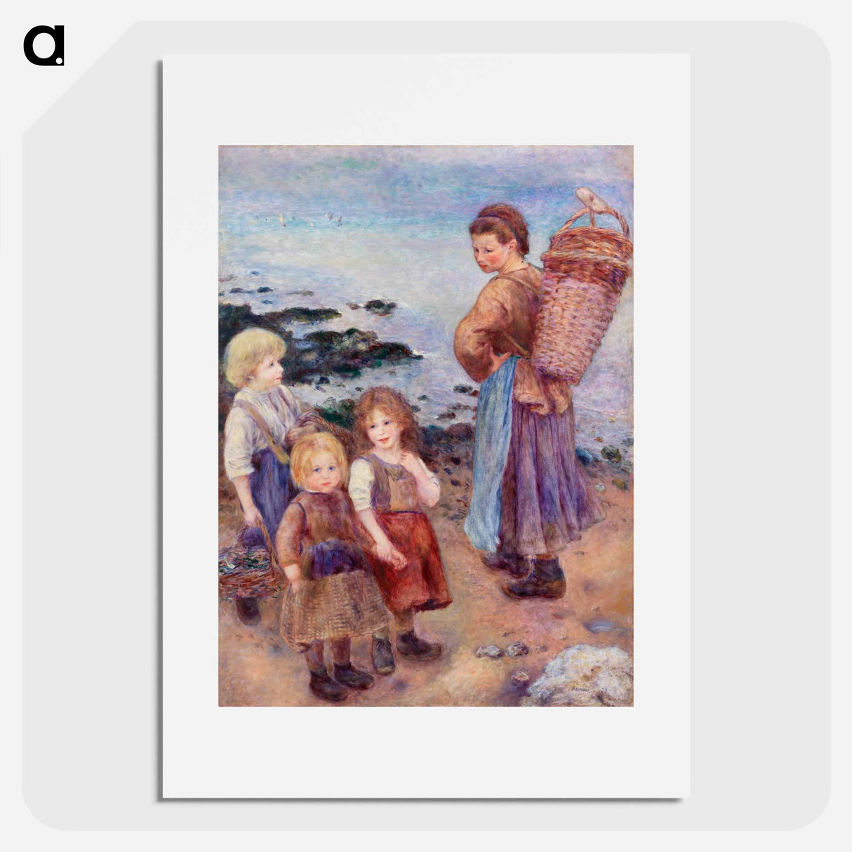 Mussel-Fishers at Berneval - Pierre-Auguste Renoir Poster.