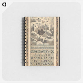 アートメモ帳-Kalenderblad voor december 1907 met een winterkoning in de sneeuw - テオ ヴァン ホイテマ Memo.