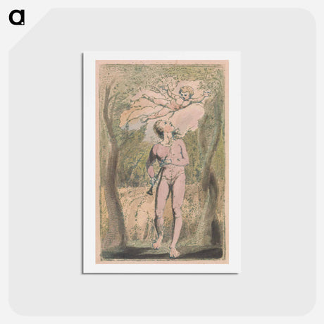 アートポストカード-Songs of Innocence and of Experience, Plate 1, Innocence Frontispiece - ウィリアム ブレイク Postcard.