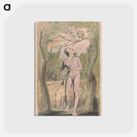 アートポストカード-Songs of Innocence and of Experience, Plate 1, Innocence Frontispiece - ウィリアム ブレイク Postcard.