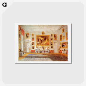 アートポストカード-Petworth, the Drawing room, Bodycolor on blue paper - ウィリアム ターナー Postcard.