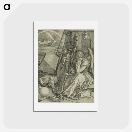 アートポストカード-Melencolia I - アルブレヒト デューラー Postcard.